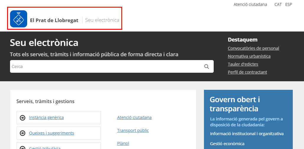 logotipo Ayuntamiento del Prat de Llobregat sede electrónica