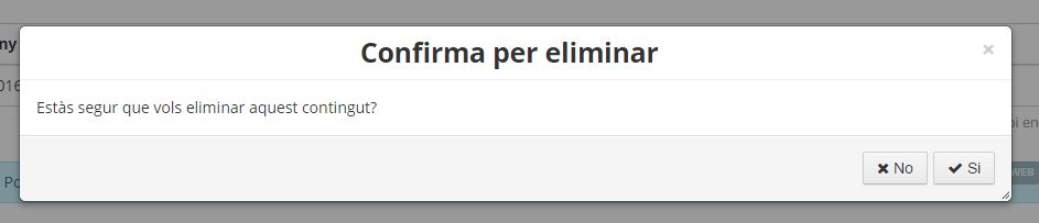 confirmar per eliminar 