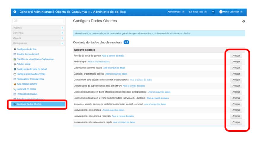 Exemple de com editar el conjunt de dades del seu portal